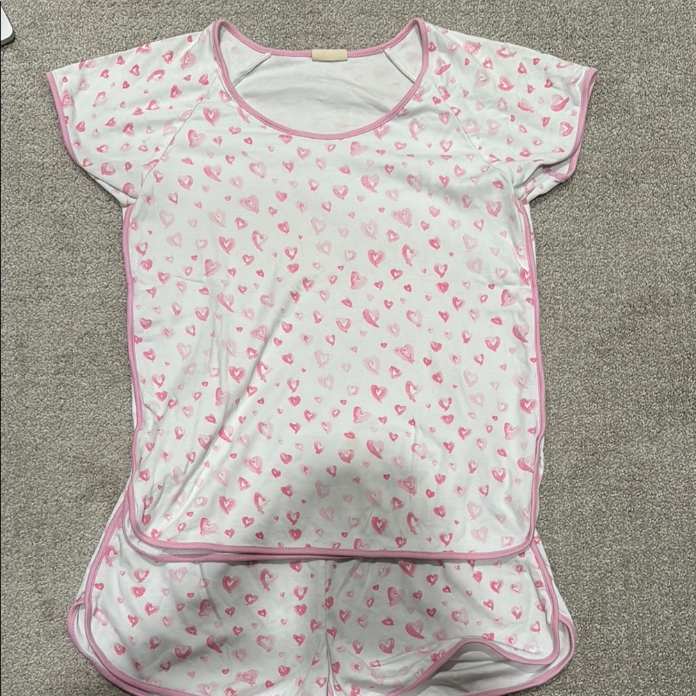 Heart Print Pajama Set